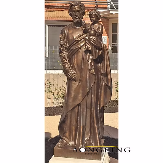 Outdoor Tall Religious Figure The Sacred Heart of Jesus Bronze Sculpture