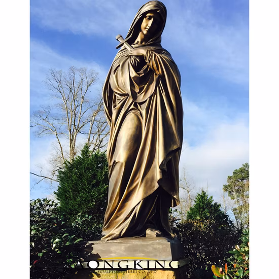 Outdoor Tall Religious Figure The Sacred Heart of Jesus Bronze Sculpture